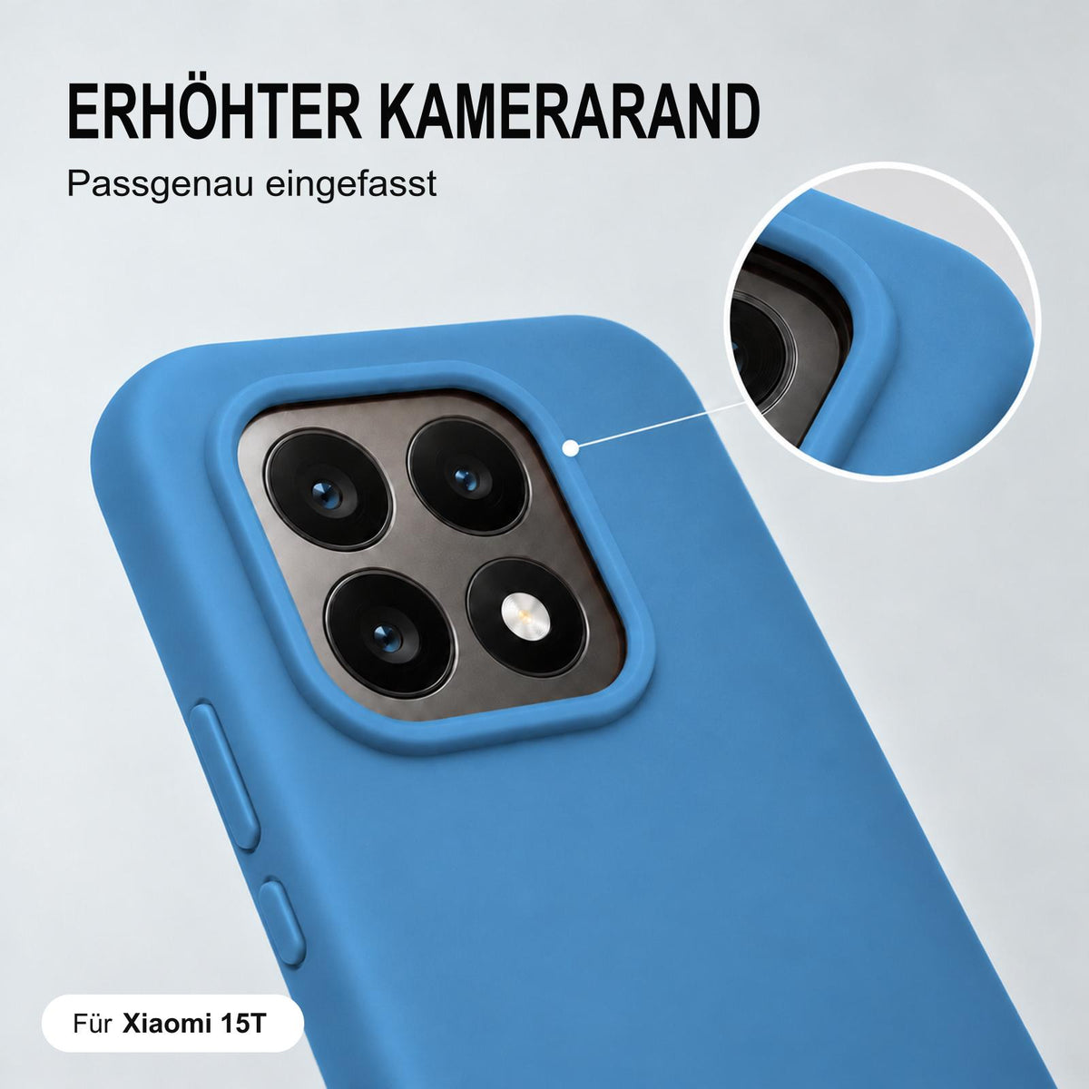 Xiaomi 15T Silicone Pro Silikon Hülle Marineblau – Detailansicht 2