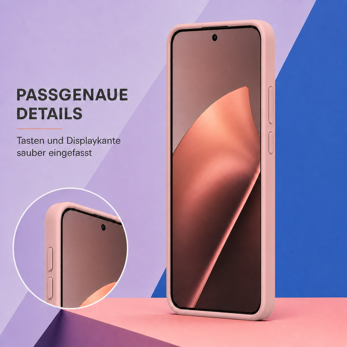 Xiaomi 15T Pro Silicone Pro Silikon Hülle Altrosa – Detailansicht 3