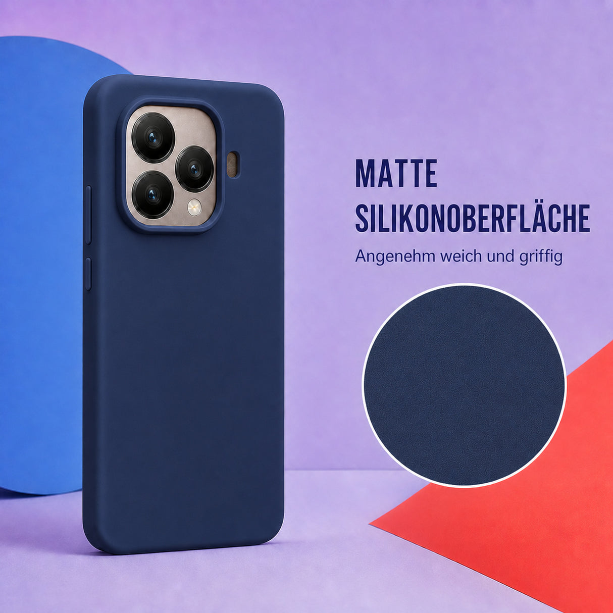 Xiaomi 15T Pro Silicone Pro Silikon Hülle Marineblau – Detailansicht 1