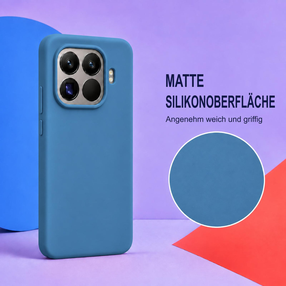 Xiaomi 15T Pro Silicone Pro Silikon Hülle Marineblau – Detailansicht 1