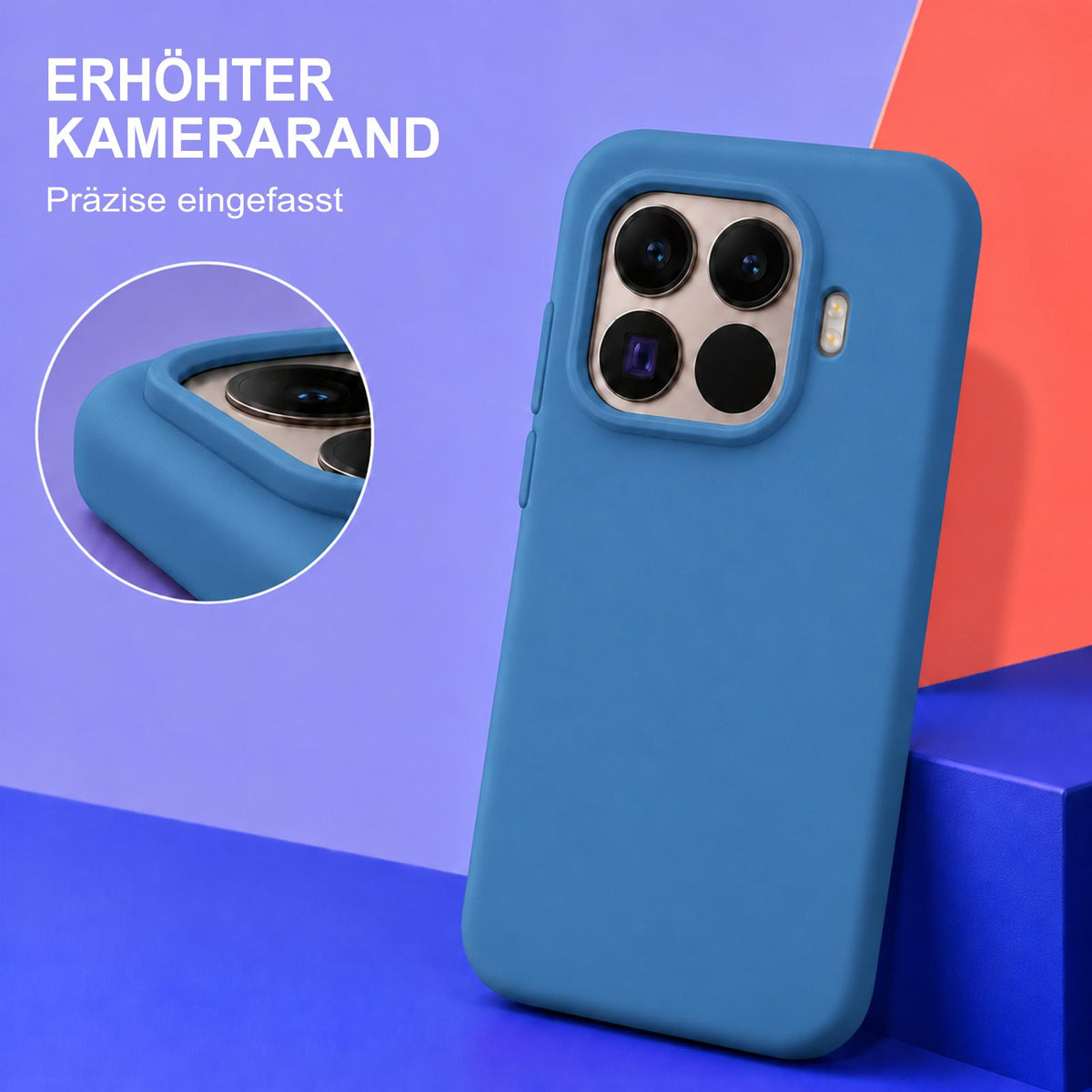 Xiaomi 15T Pro Silicone Pro Silikon Hülle Marineblau – Detailansicht 2