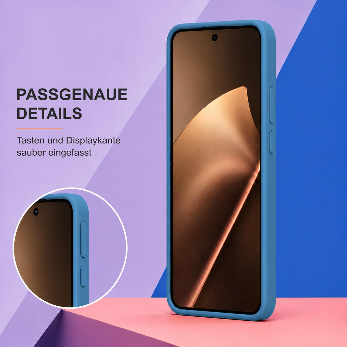 Xiaomi 15T Pro Silicone Pro Silikon Hülle Marineblau – Detailansicht 3
