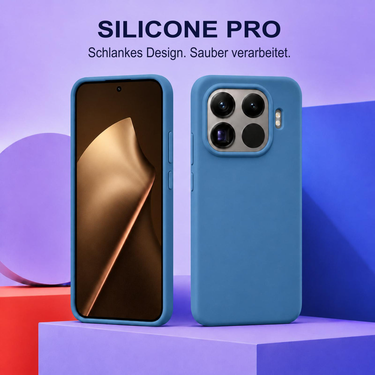 Xiaomi 15T Pro Silicone Pro Silikon Hülle Marineblau – Detailansicht 5