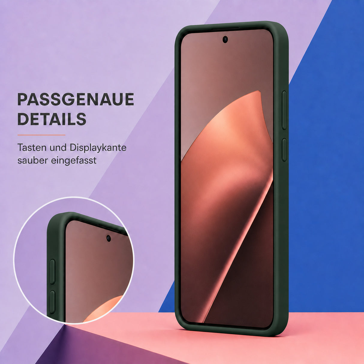 Xiaomi 15T Pro Silicone Pro Silikon Hülle Tannengrün – Detailansicht 3