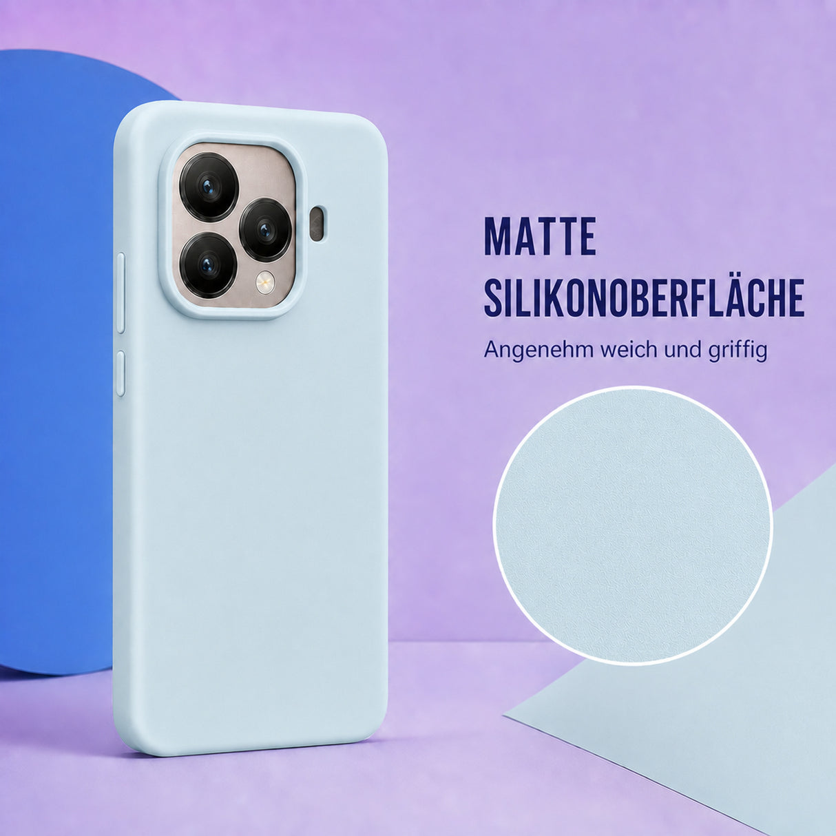 Xiaomi 15T Pro Silicone Pro Silikon Hülle Wolkenblau – Detailansicht 1