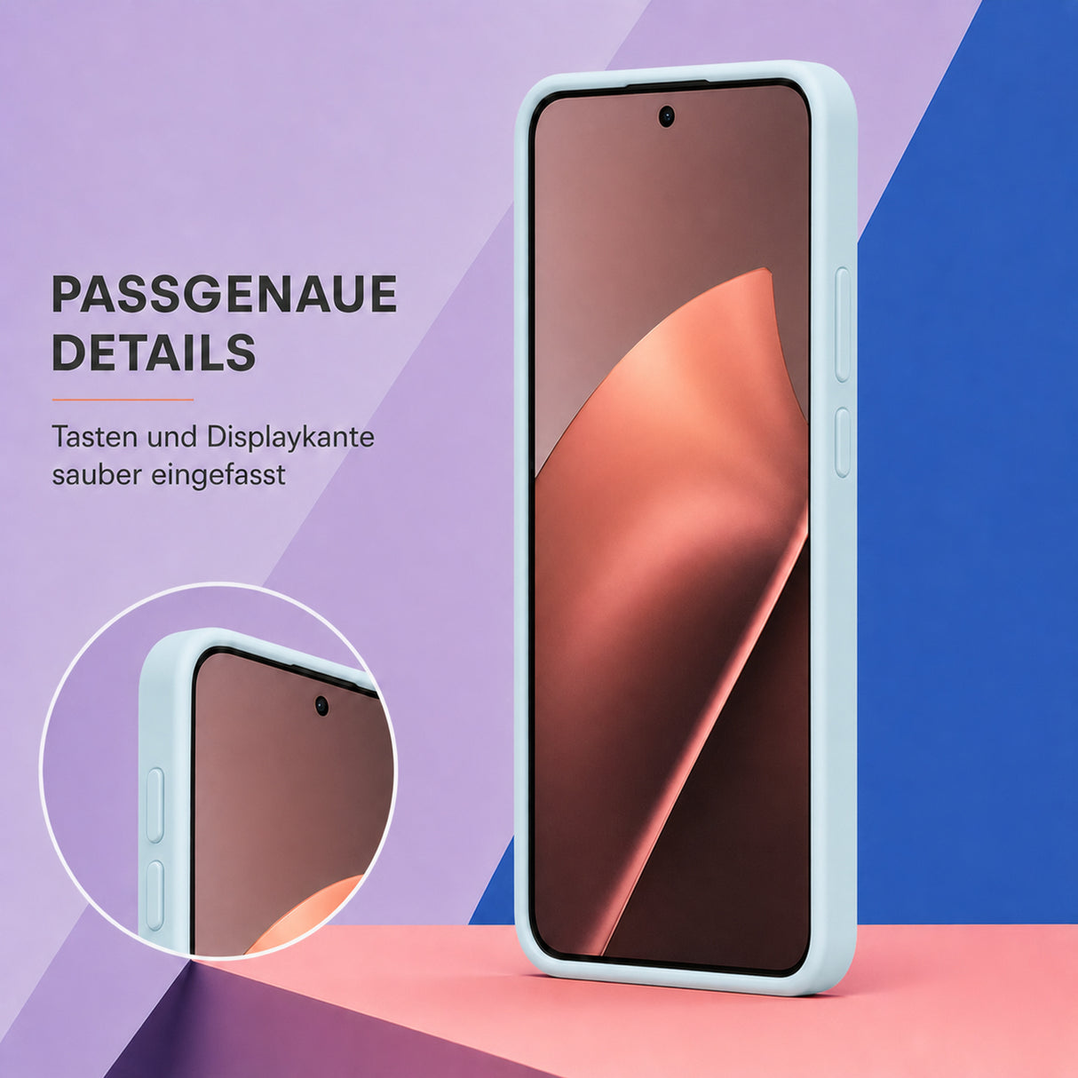 Xiaomi 15T Pro Silicone Pro Silikon Hülle Wolkenblau – Detailansicht 3