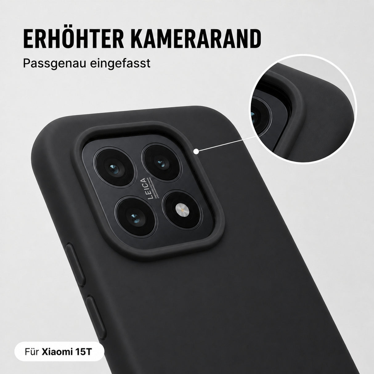 Xiaomi 15T Silicone Pro Silikon Hülle Schwarz – Detailansicht 2