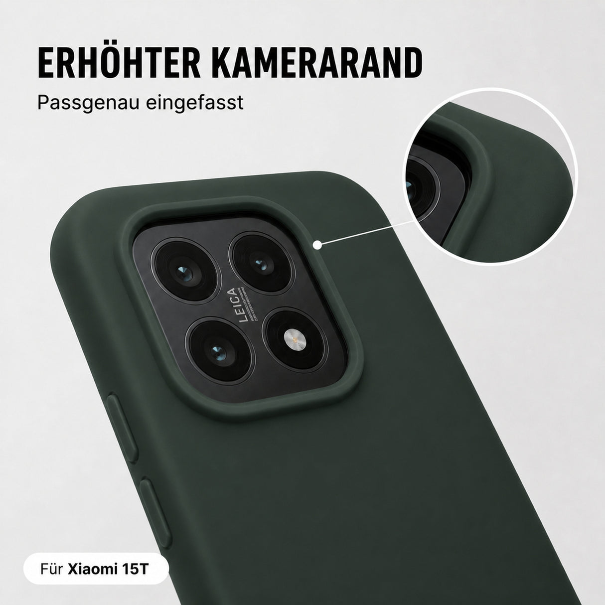 Xiaomi 15T Silicone Pro Silikon Hülle Tannengrün – Detailansicht 2