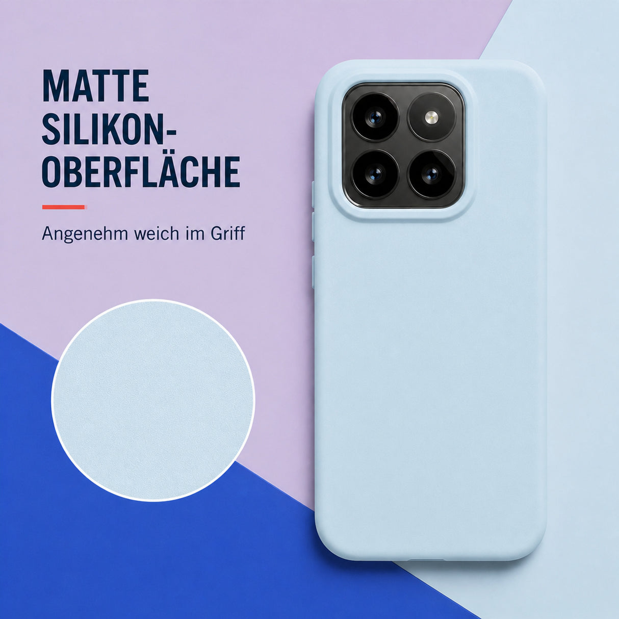 Xiaomi 15T Silicone Pro Silikon Hülle Wolkenblau – Detailansicht 1