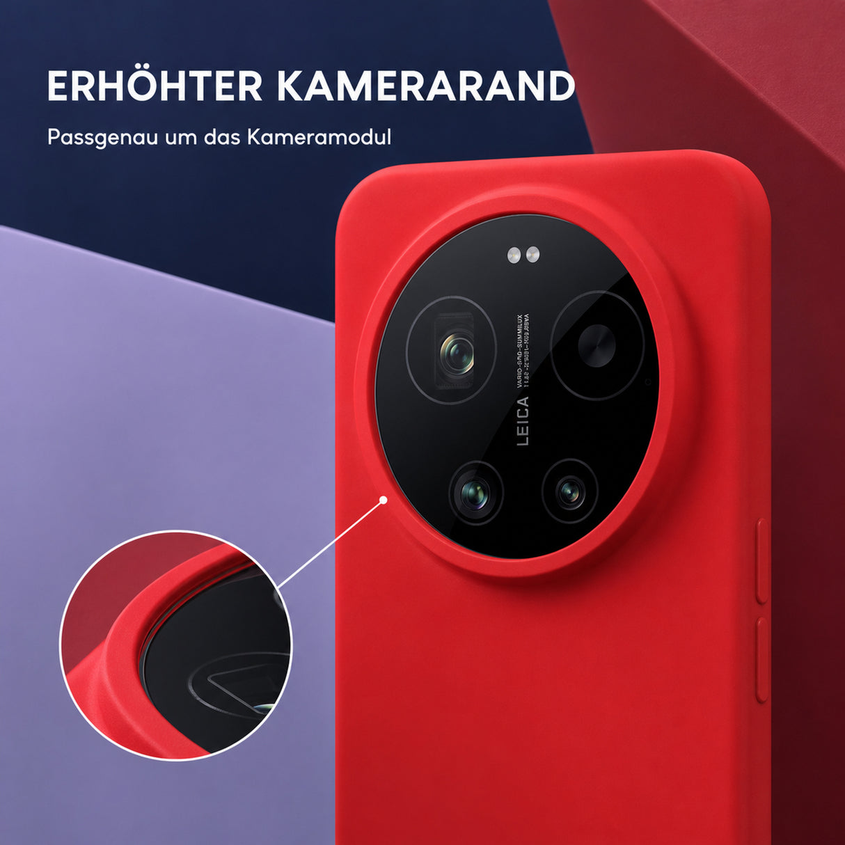 Xiaomi 17 Ultra Silicone Pro Silikon Hülle Rot – Detailansicht 2