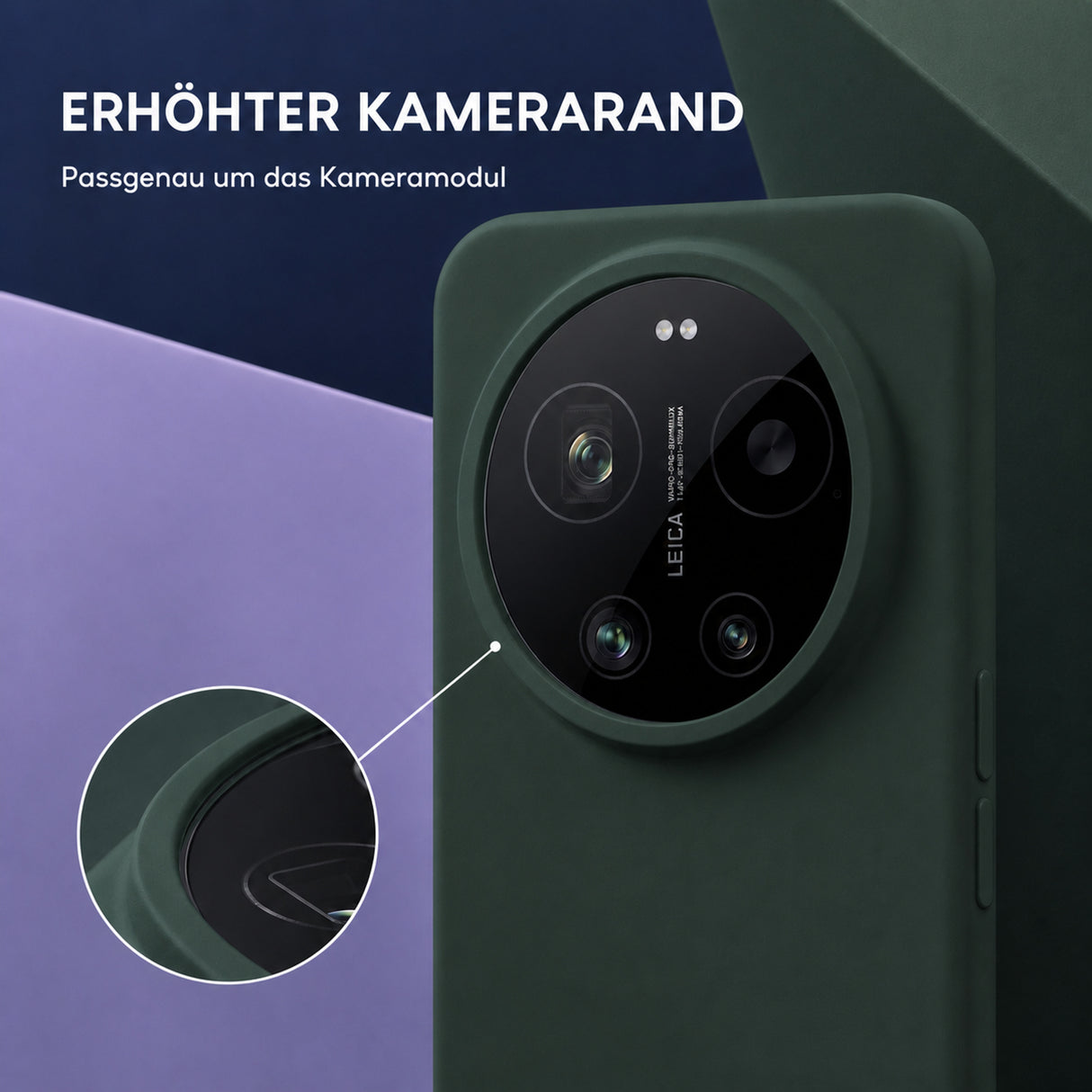 Xiaomi 17 Ultra Silicone Pro Silikon Hülle Tannengrün – Detailansicht 2
