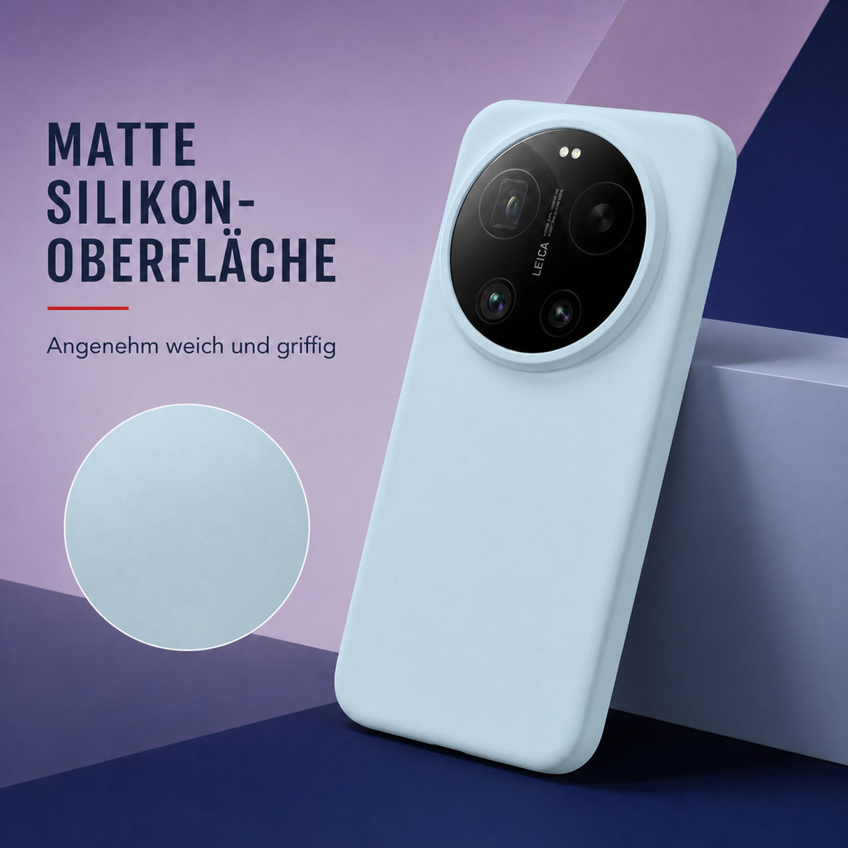 Xiaomi 17 Ultra Silicone Pro Silikon Hülle Wolkenblau – Detailansicht 1