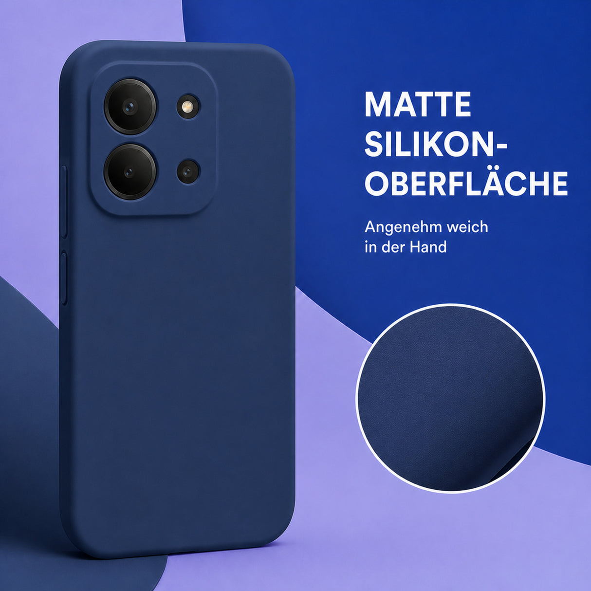 Xiaomi Redmi 15C Silicone Pro Silikon Hülle Marineblau – Detailansicht 1