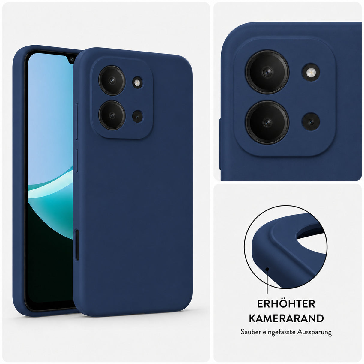 Xiaomi Redmi 15C Silicone Pro Silikon Hülle Marineblau – Detailansicht 2