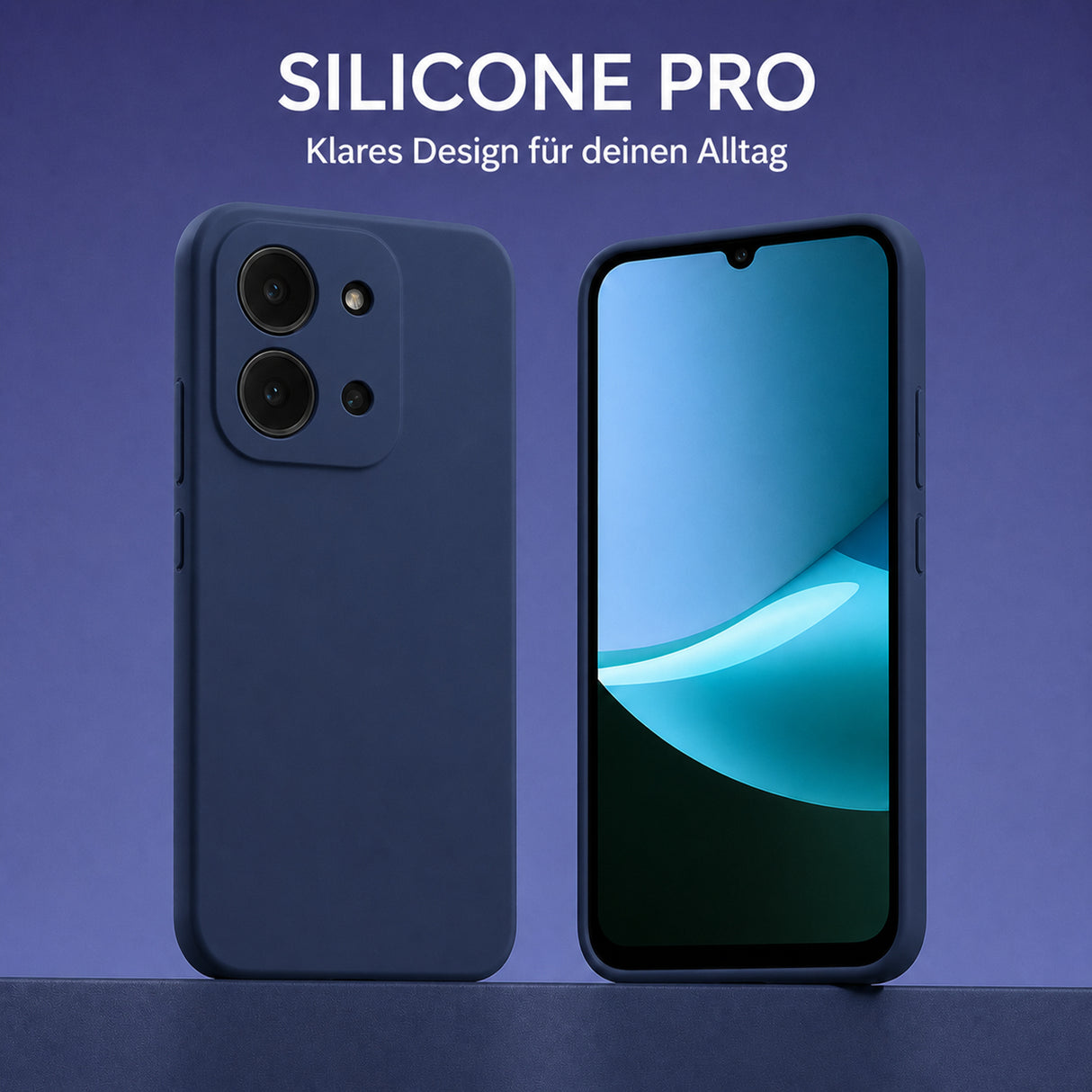 Xiaomi Redmi 15C Silicone Pro Silikon Hülle Marineblau – Detailansicht 5
