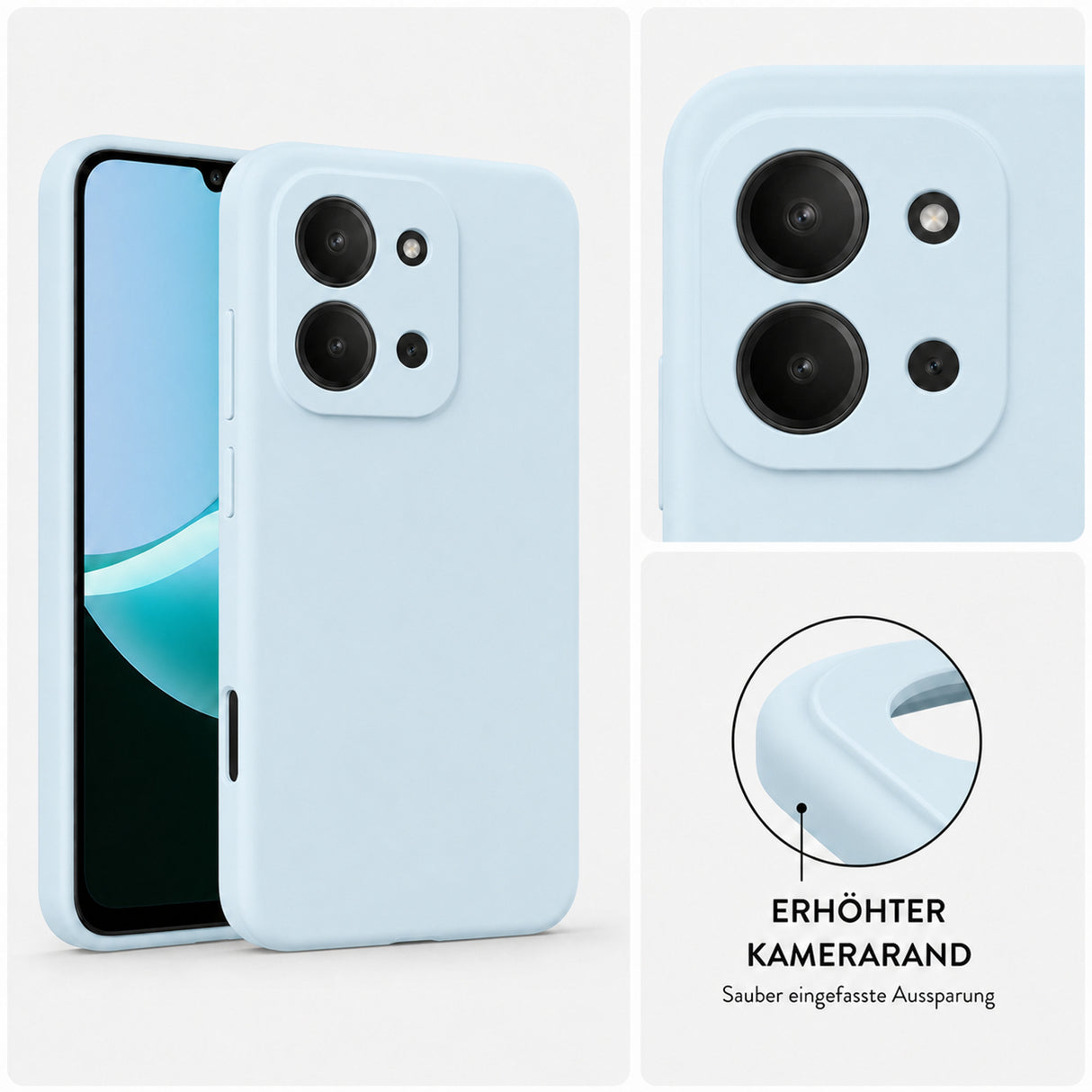 Xiaomi Redmi 15C Silicone Pro Silikon Hülle Wolkenblau – Detailansicht 2