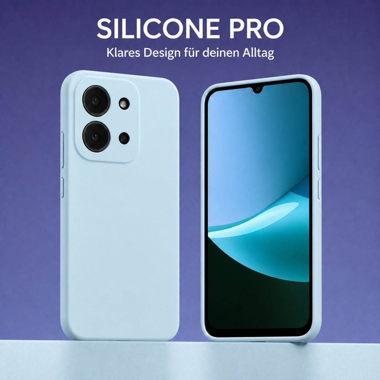 Xiaomi Redmi 15C Silicone Pro Silikon Hülle Wolkenblau – Detailansicht 5