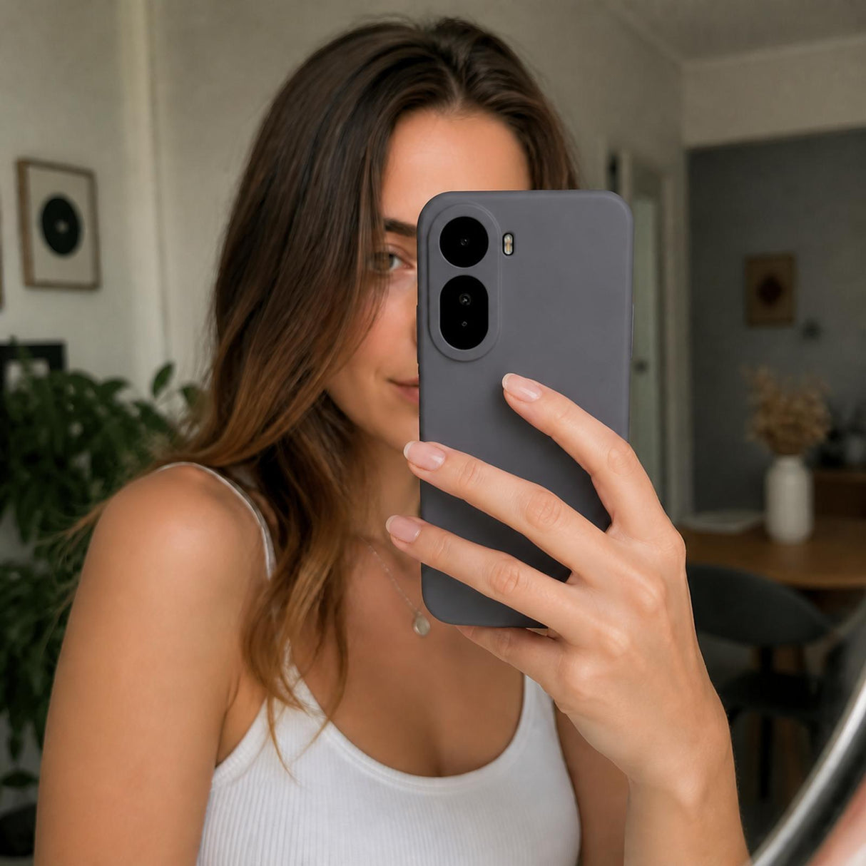 Xiaomi Redmi A7 Pro - Silikon Hülle Soft-Touch Anthrazit