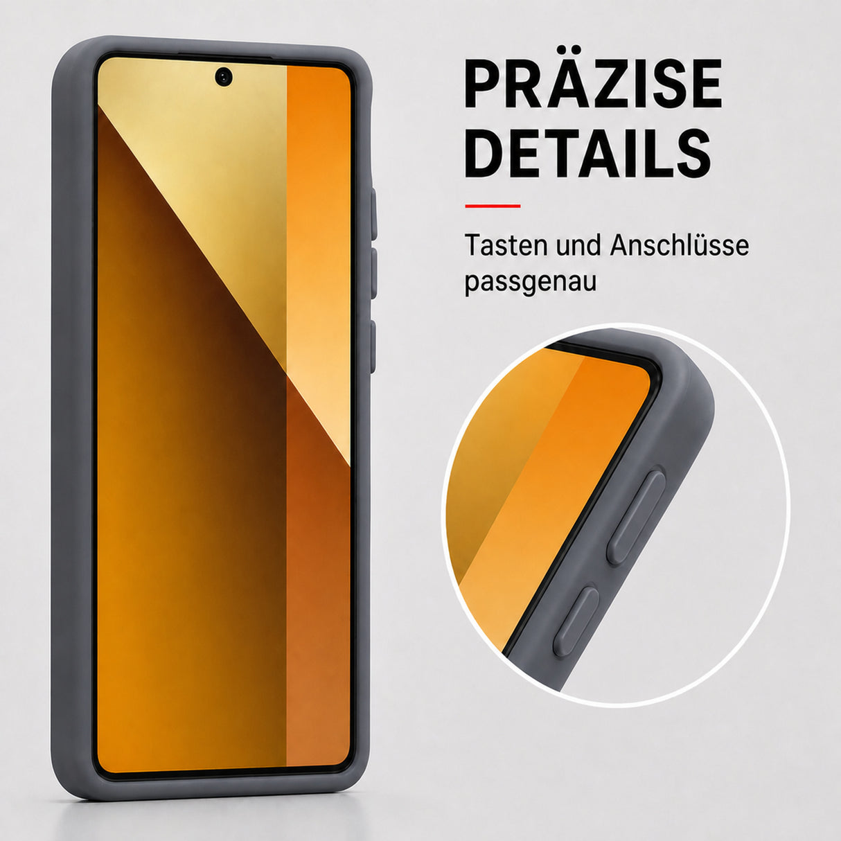 Xiaomi Redmi Note 13 Pro+ 5G Silicone Pro Silikon Hülle Anthrazit – Detailansicht 3