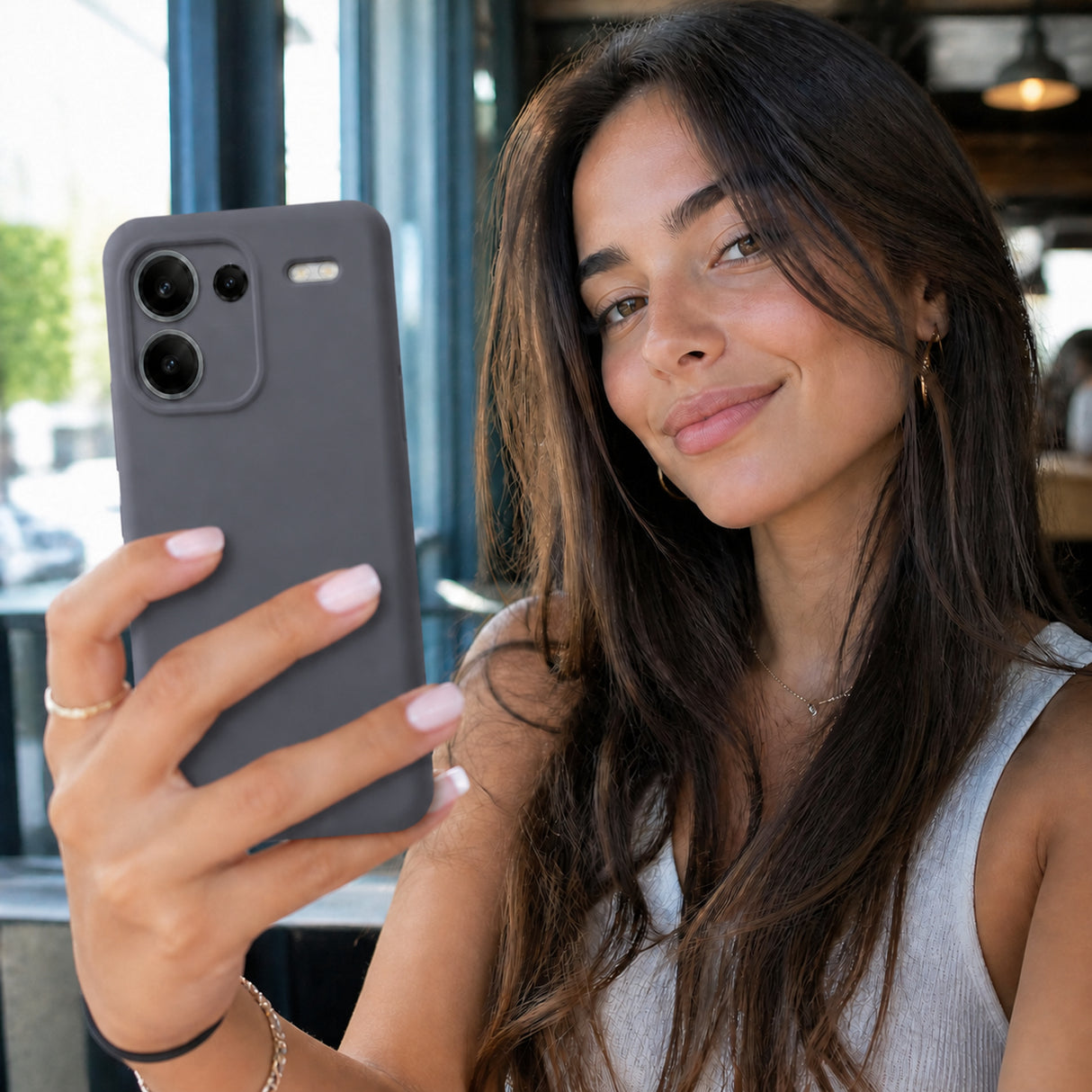Xiaomi Redmi Note 13 Pro+ 5G Silicone Pro Silikon Hülle Anthrazit – Detailansicht 6