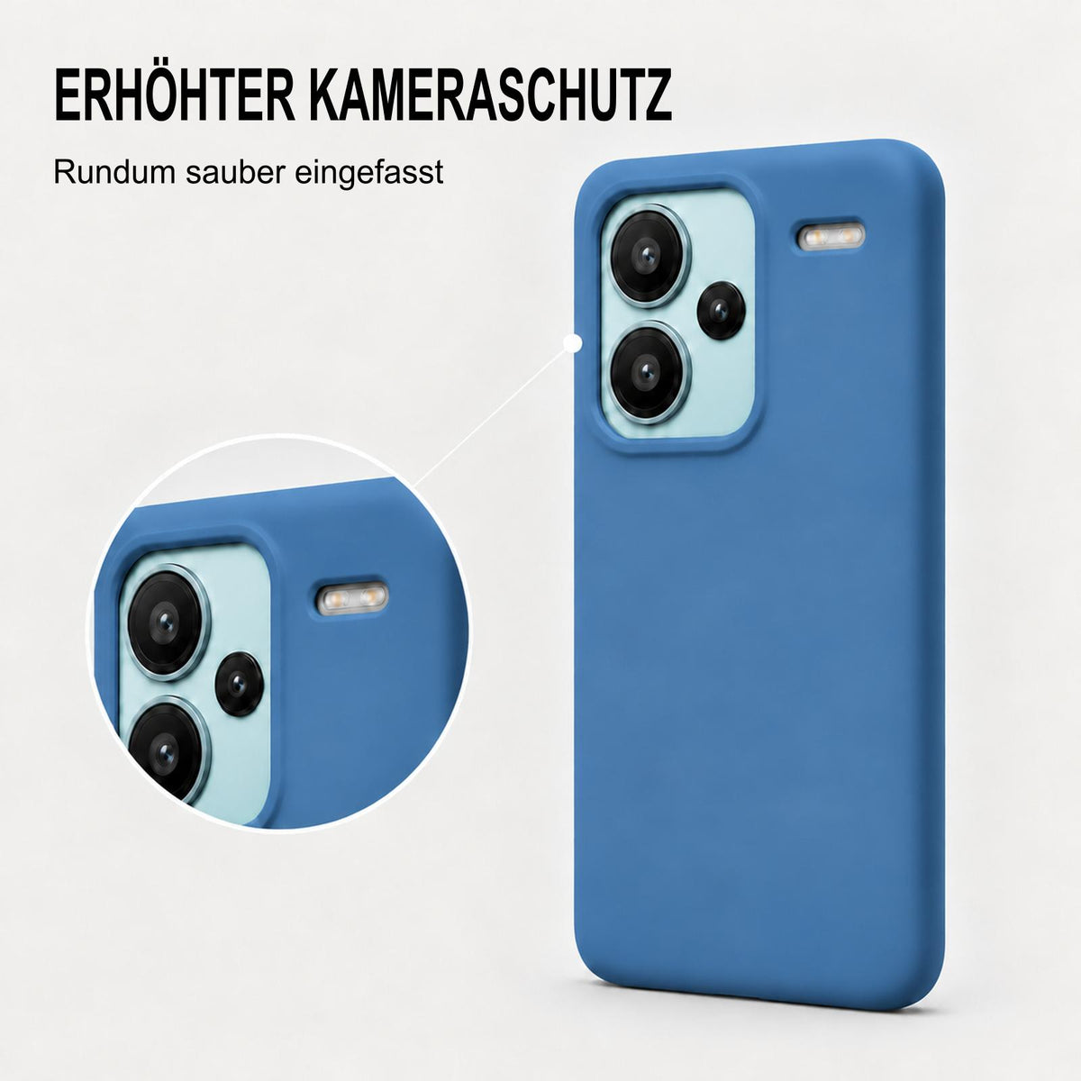 Xiaomi Redmi Note 13 Pro+ 5G Silicone Pro Silikon Hülle Marineblau – Detailansicht 2