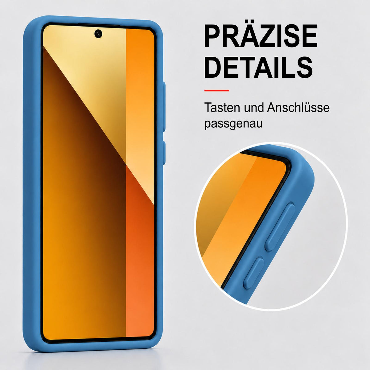 Xiaomi Redmi Note 13 Pro+ 5G Silicone Pro Silikon Hülle Marineblau – Detailansicht 3