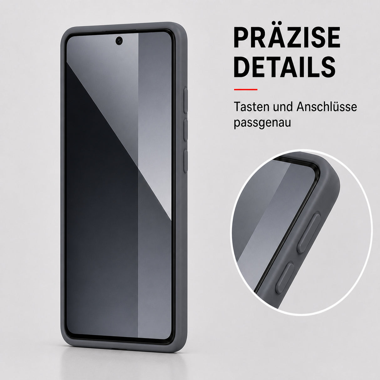 Xiaomi Redmi Note 14 Pro 5G Silicone Pro Silikon Hülle Anthrazit – Detailansicht 3