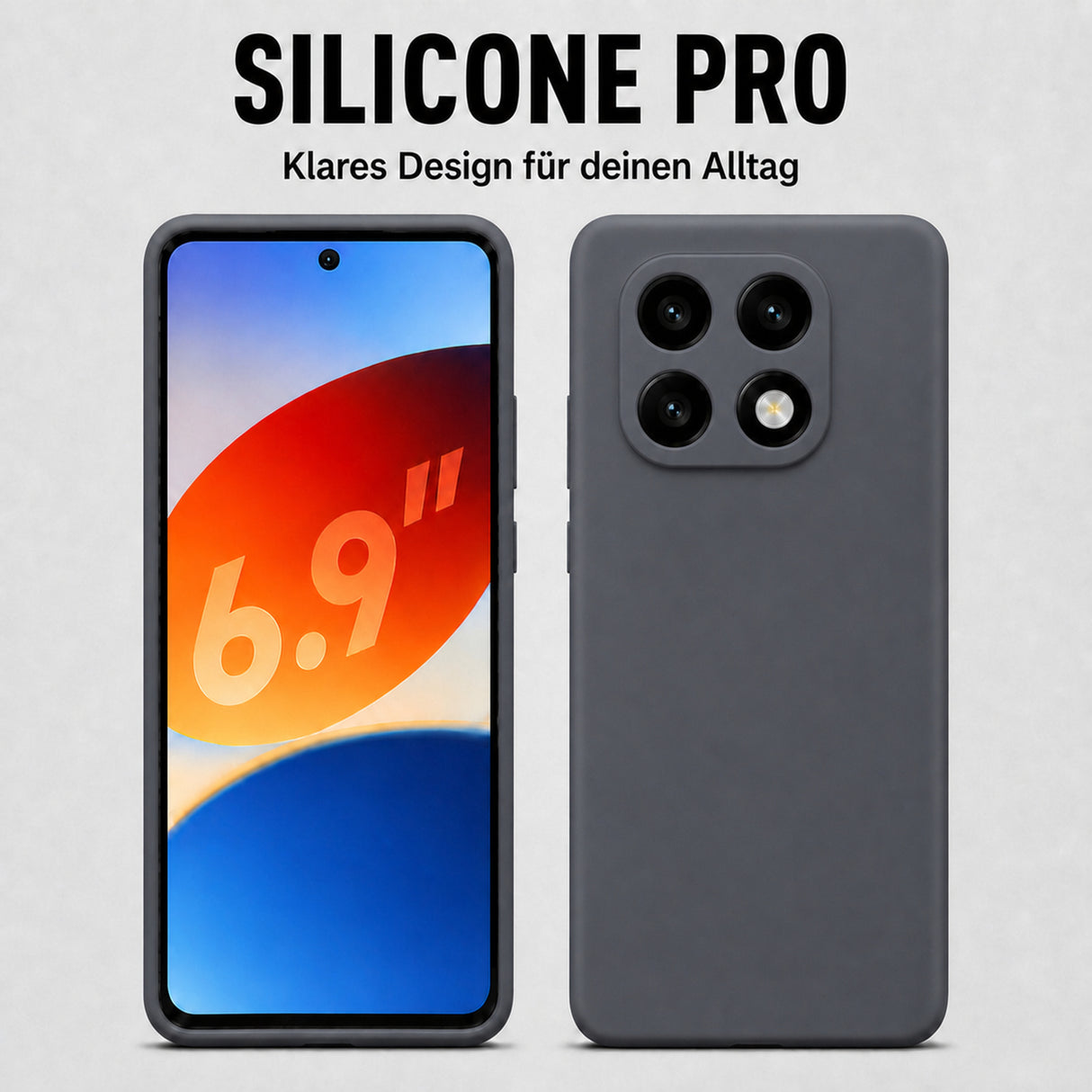Xiaomi Redmi Note 14 Pro 5G Silicone Pro Silikon Hülle Anthrazit – Detailansicht 5