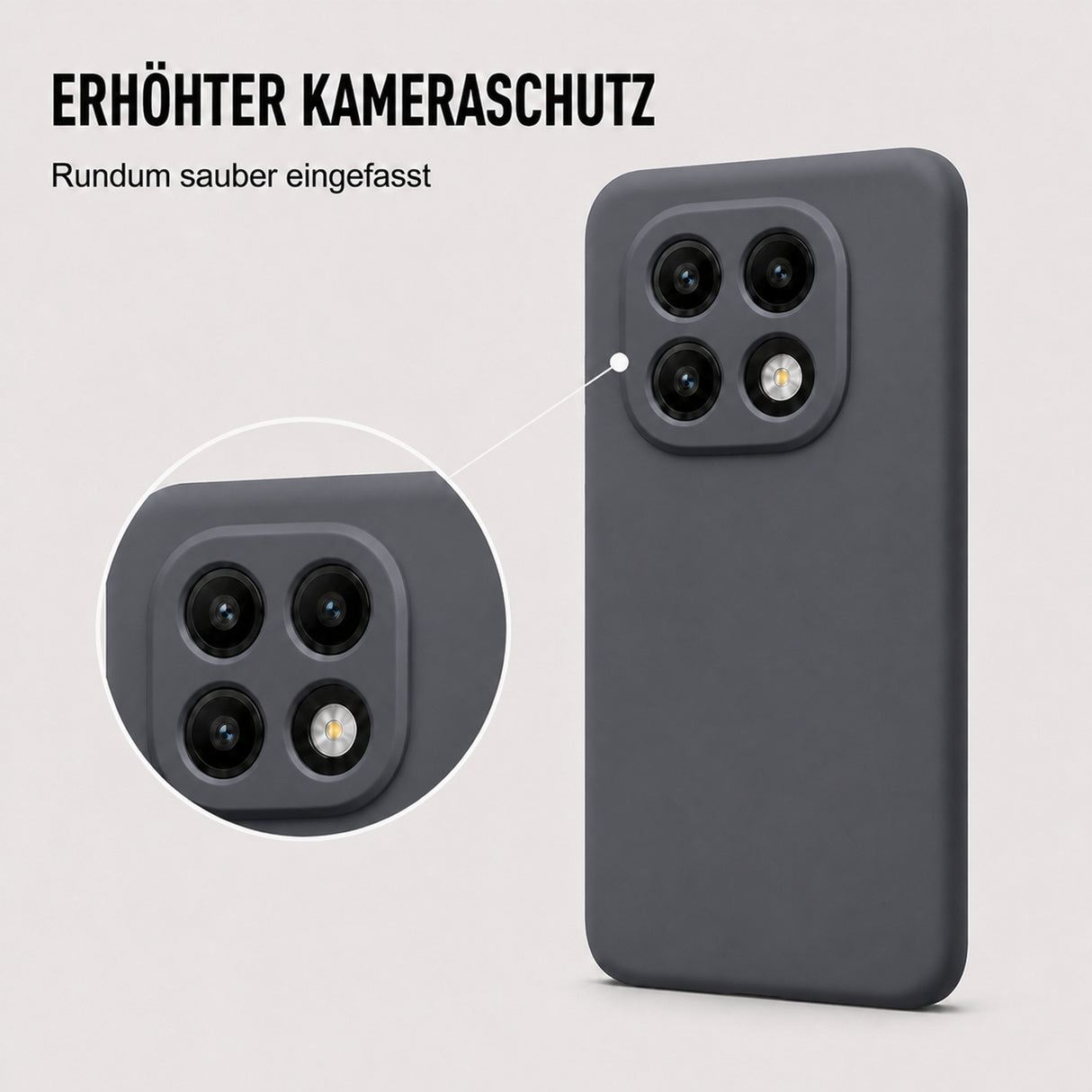 Xiaomi Redmi Note 14 Pro+ 5G Silicone Pro Silikon Hülle Anthrazit – Detailansicht 2