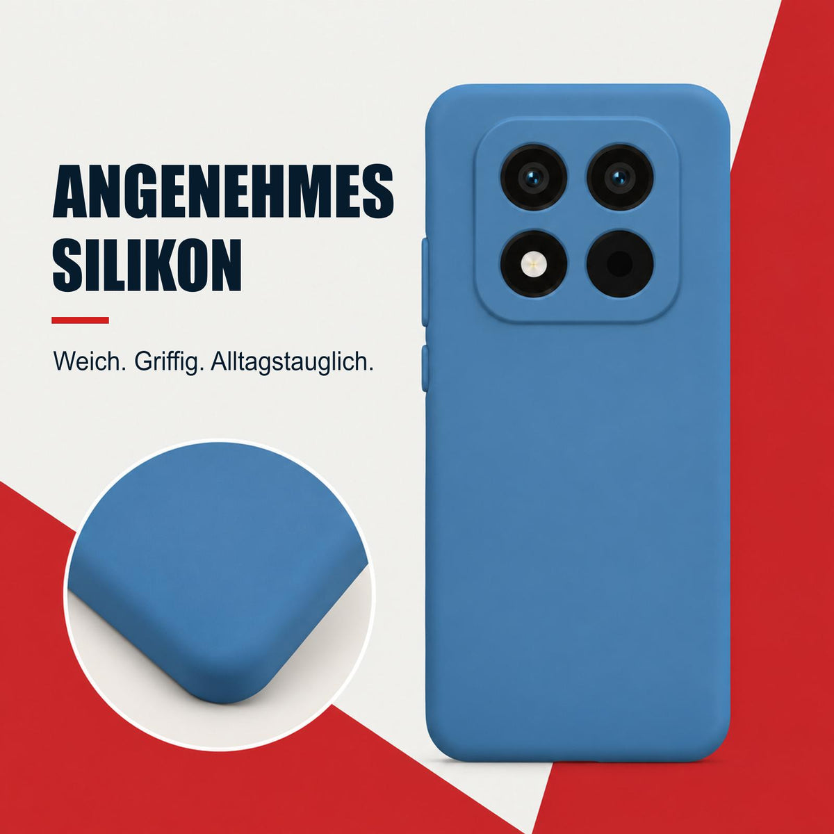 Xiaomi Redmi Note 15 Pro 4G Silicone Pro Silikon Hülle Marineblau – Detailansicht 1