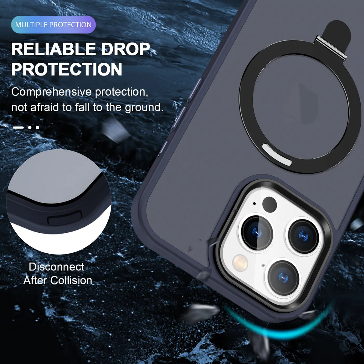 Funktionale und schützende MagSafe Hülle für iPhone 16 Pro Max in Dunkelblau