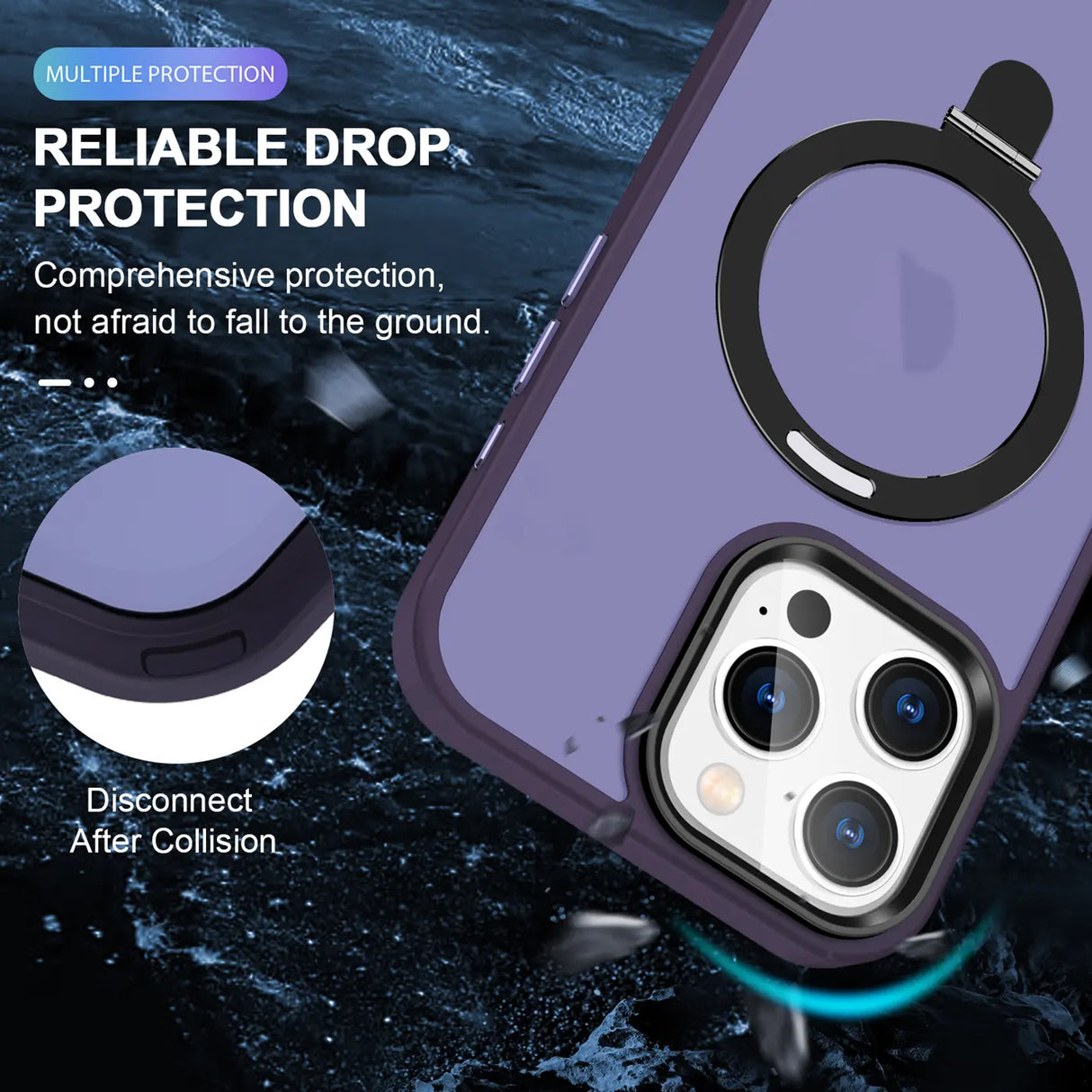 Funktionale und schützende MagSafe Hülle für iPhone 16 Pro Max in Violett