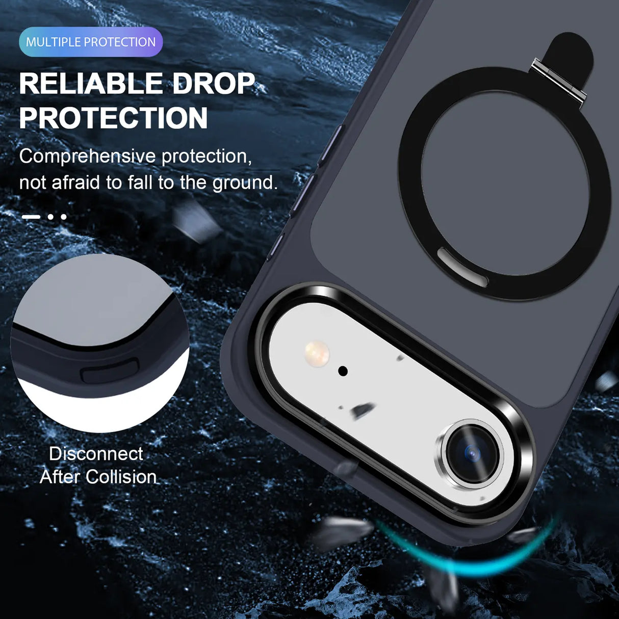 Funktionale und schützende MagSafe Hülle für iPhone 17 Air in Dunkelblau