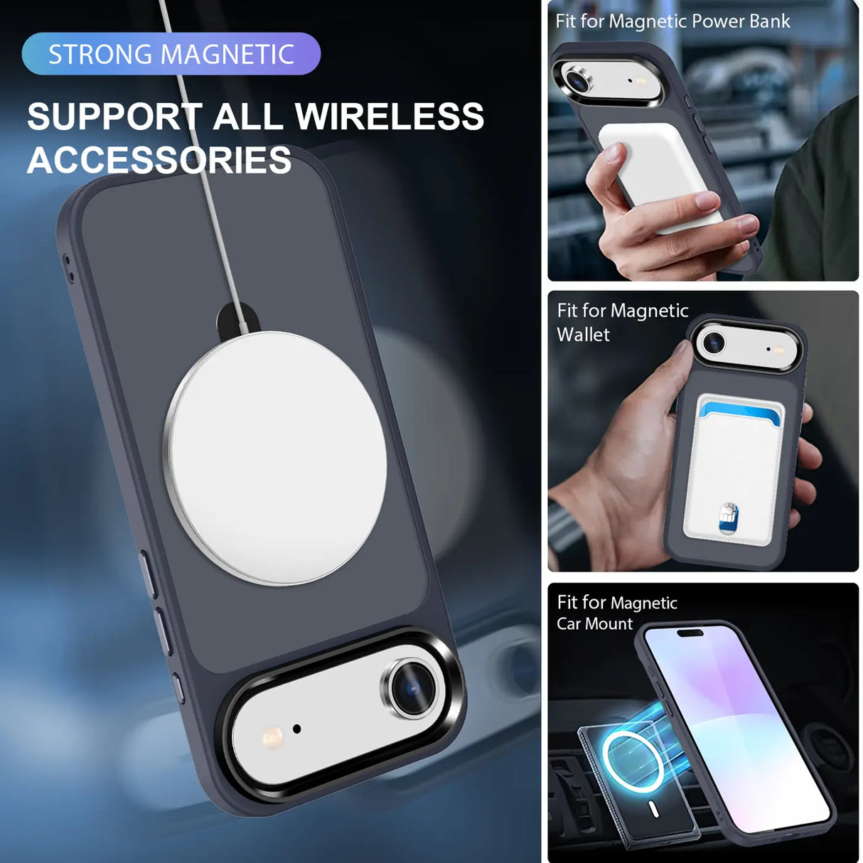 Funktionale und schützende MagSafe Hülle für iPhone 17 Air in Dunkelblau