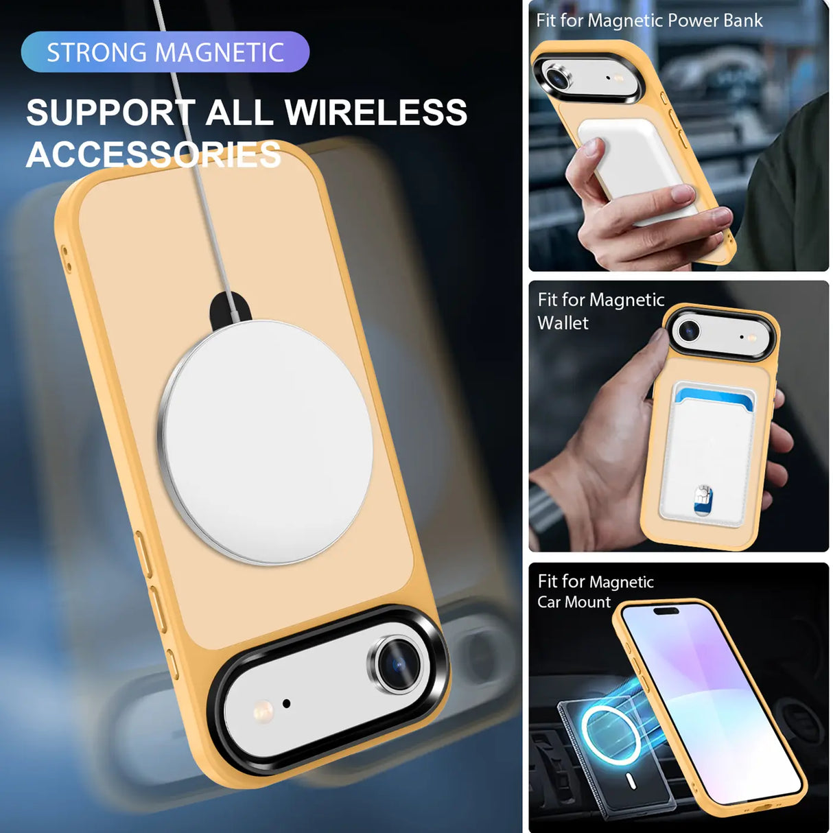 Funktionale und schützende MagSafe Hülle für iPhone 17 Air in Orange