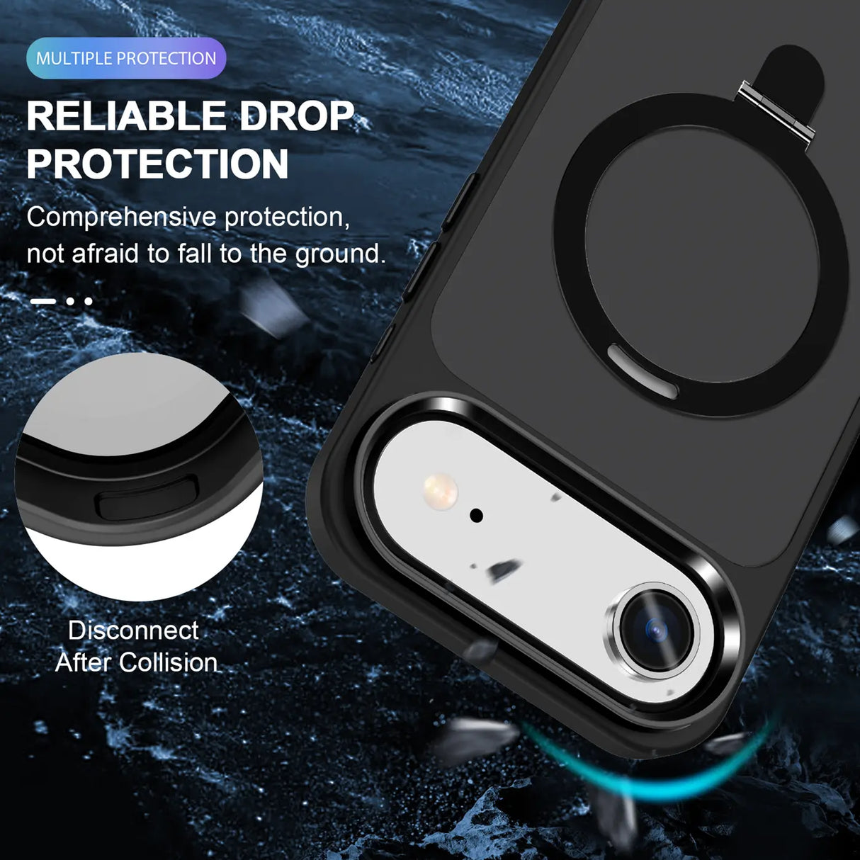 Funktionale und schützende MagSafe Hülle für iPhone 17 Air in Schwarz