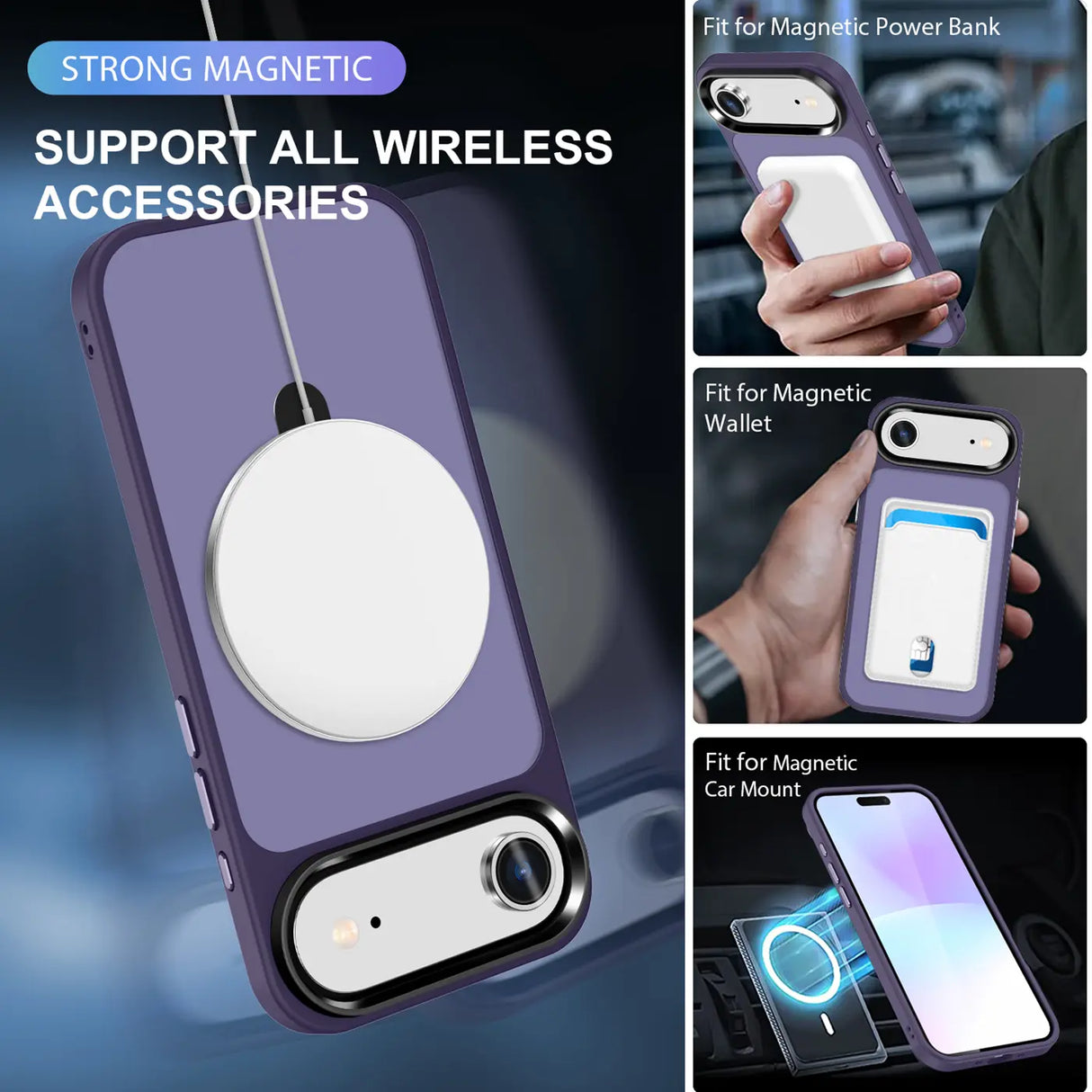 Funktionale und schützende MagSafe Hülle für iPhone 17 Air in Lila