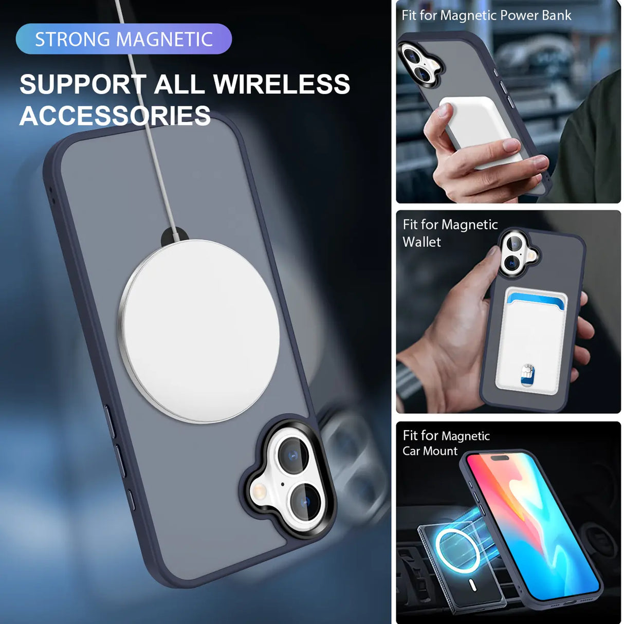 Funktionale und schützende MagSafe Hülle für iPhone 17 in Dunkelblau