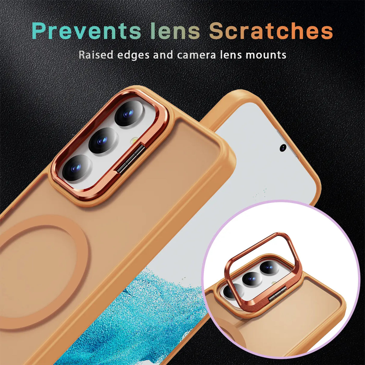 Funktionale und schützende MagSafe Hülle für Samsung Galaxy S24 in Orange