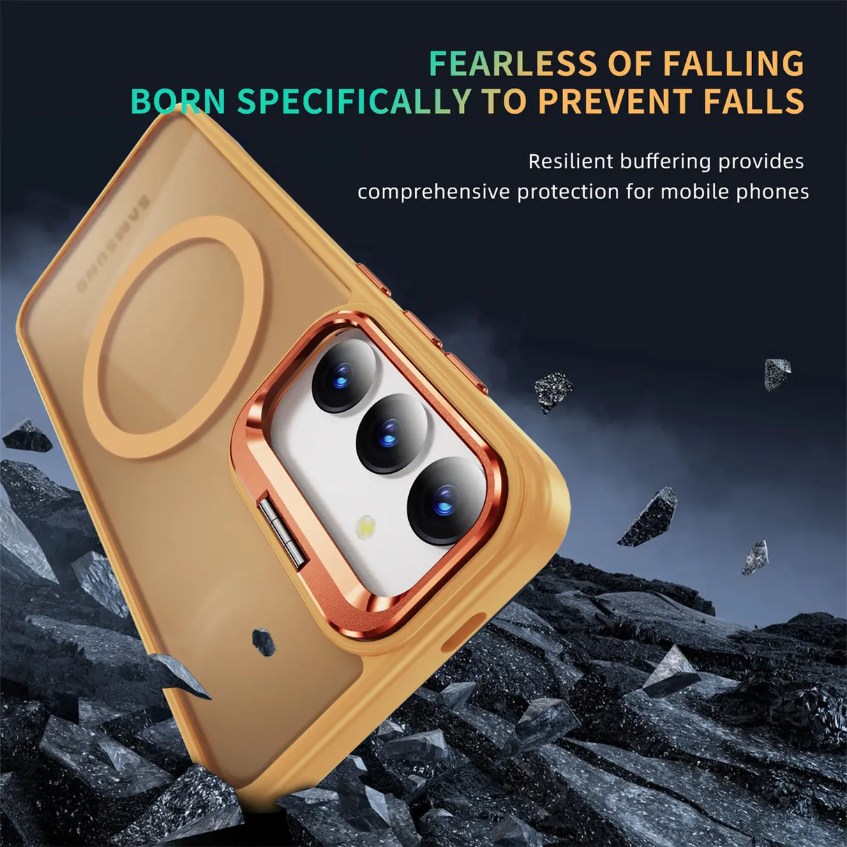 Funktionale und schützende MagSafe Hülle für Samsung Galaxy S24 Plus in Orange