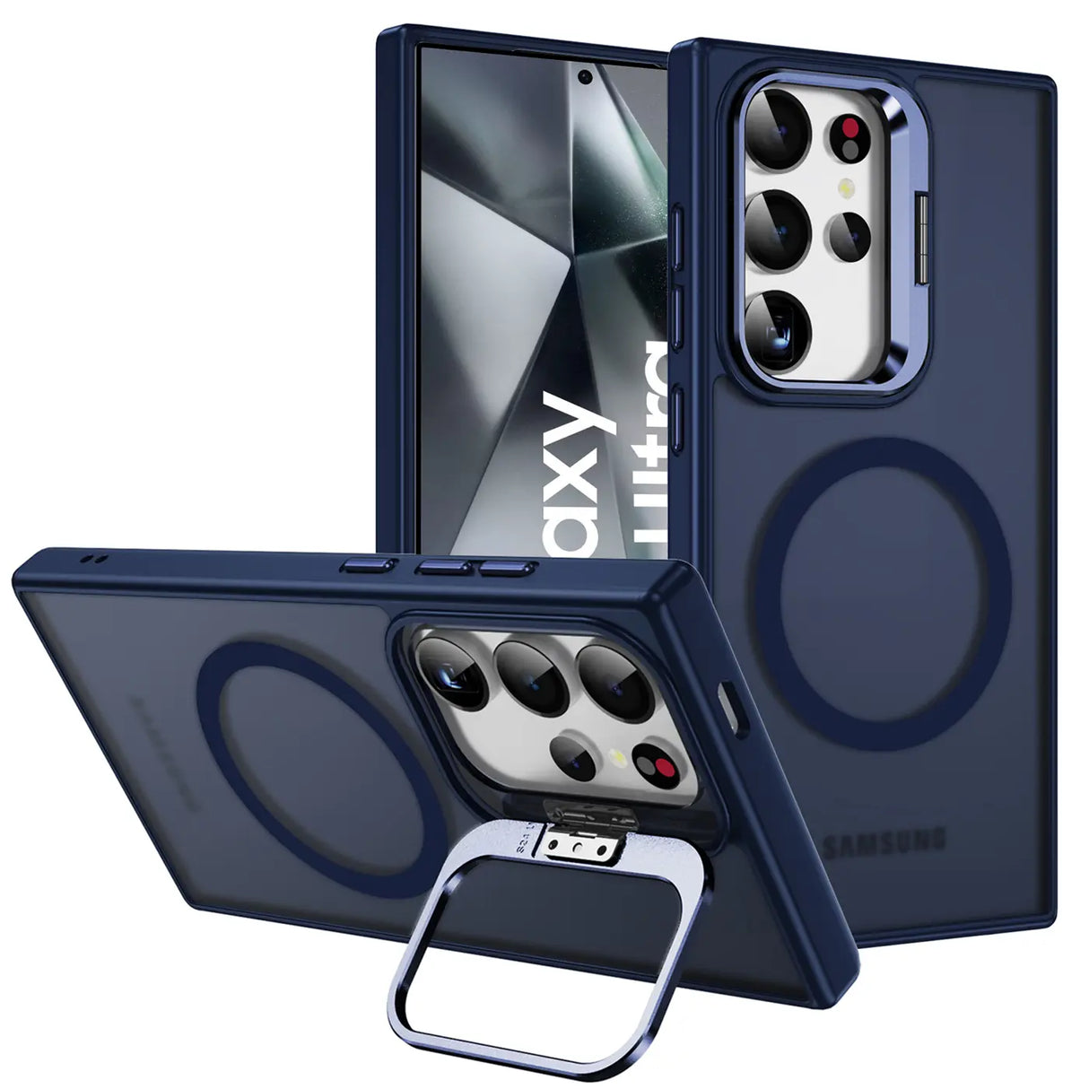 Funktionale und schützende MagSafe Hülle für Samsung Galaxy S24 Ultra in Dunkelblau