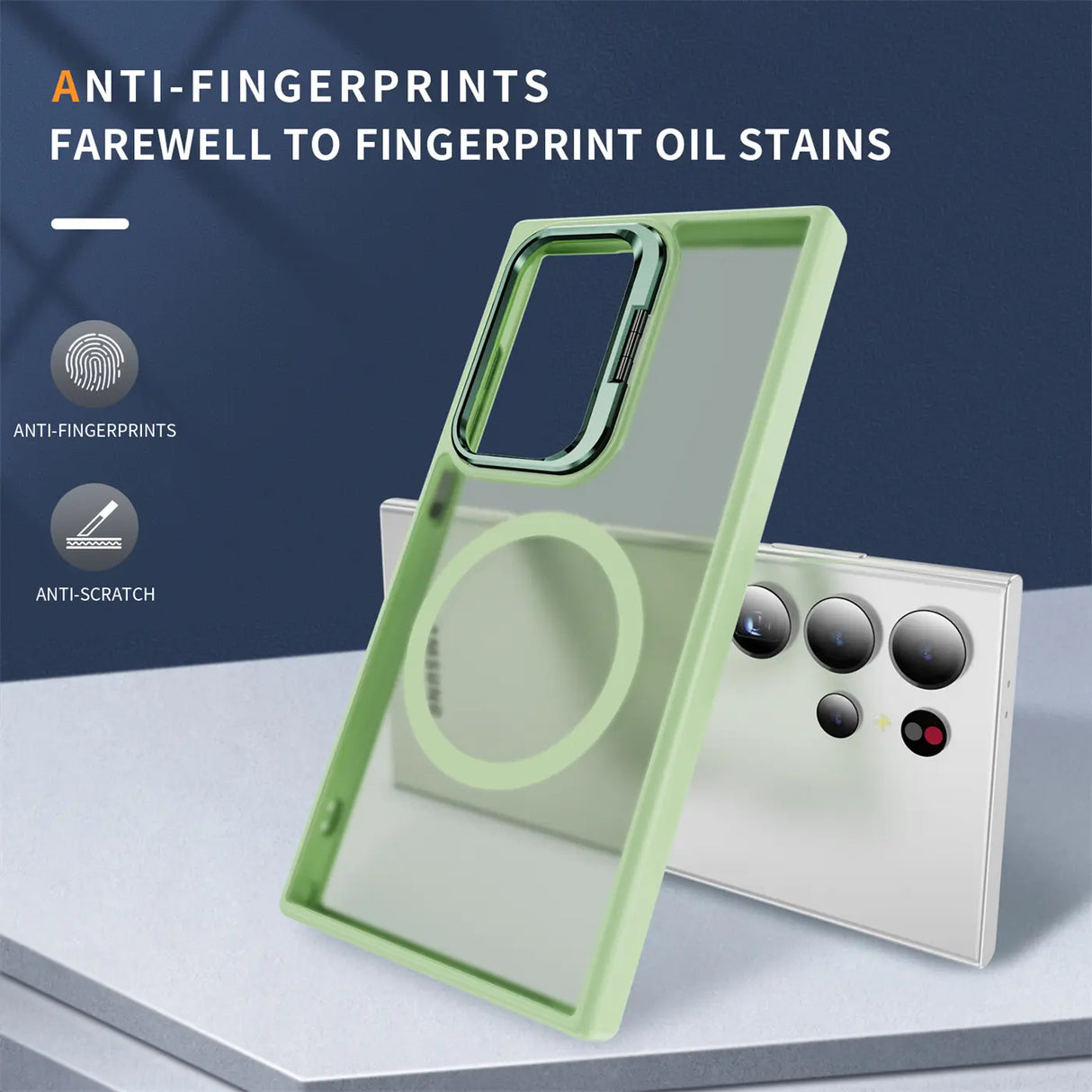 Funktionale und schützende MagSafe Hülle für Samsung Galaxy S24 Ultra in Grün