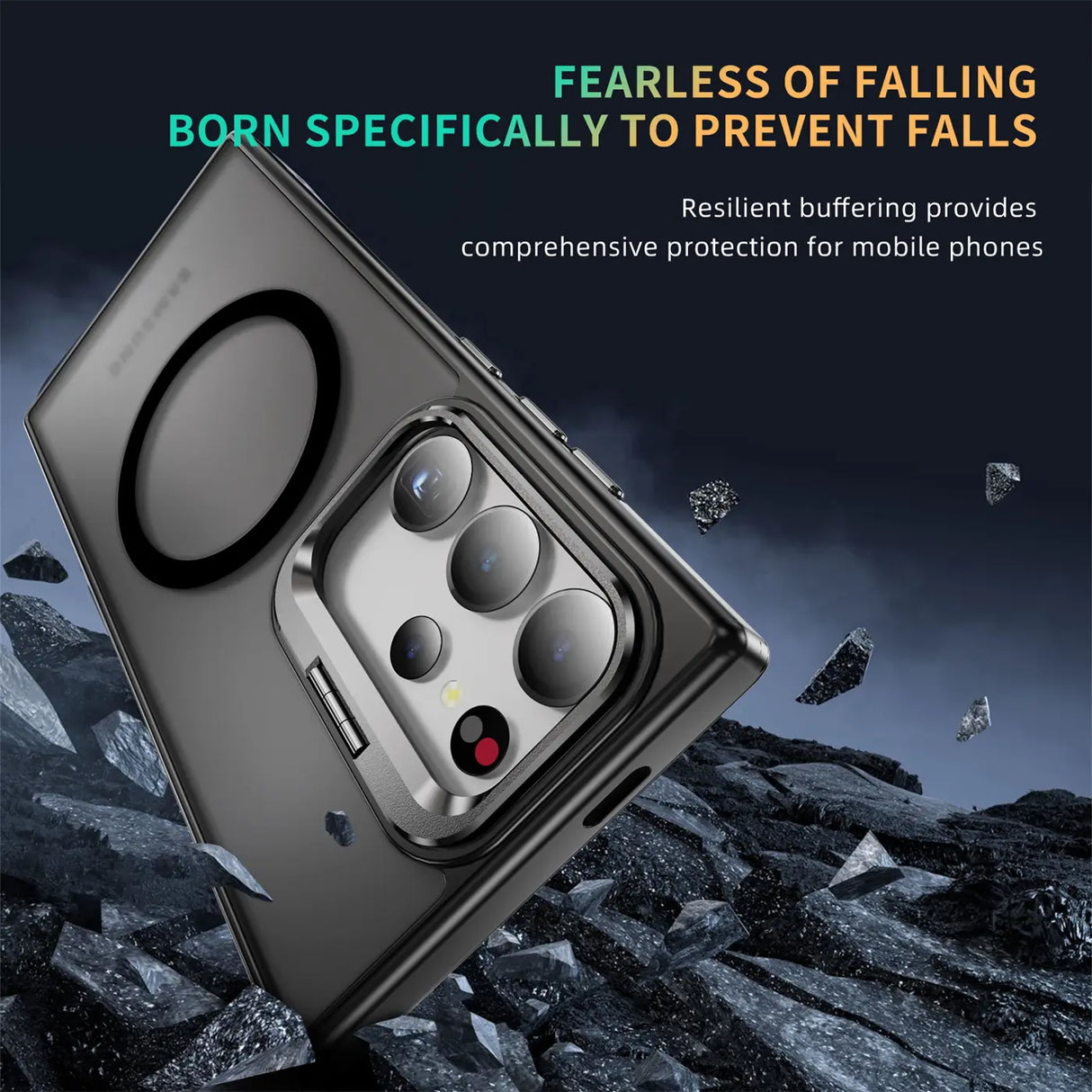 Funktionale und schützende MagSafe Hülle für Samsung Galaxy S24 Ultra in Schwarz