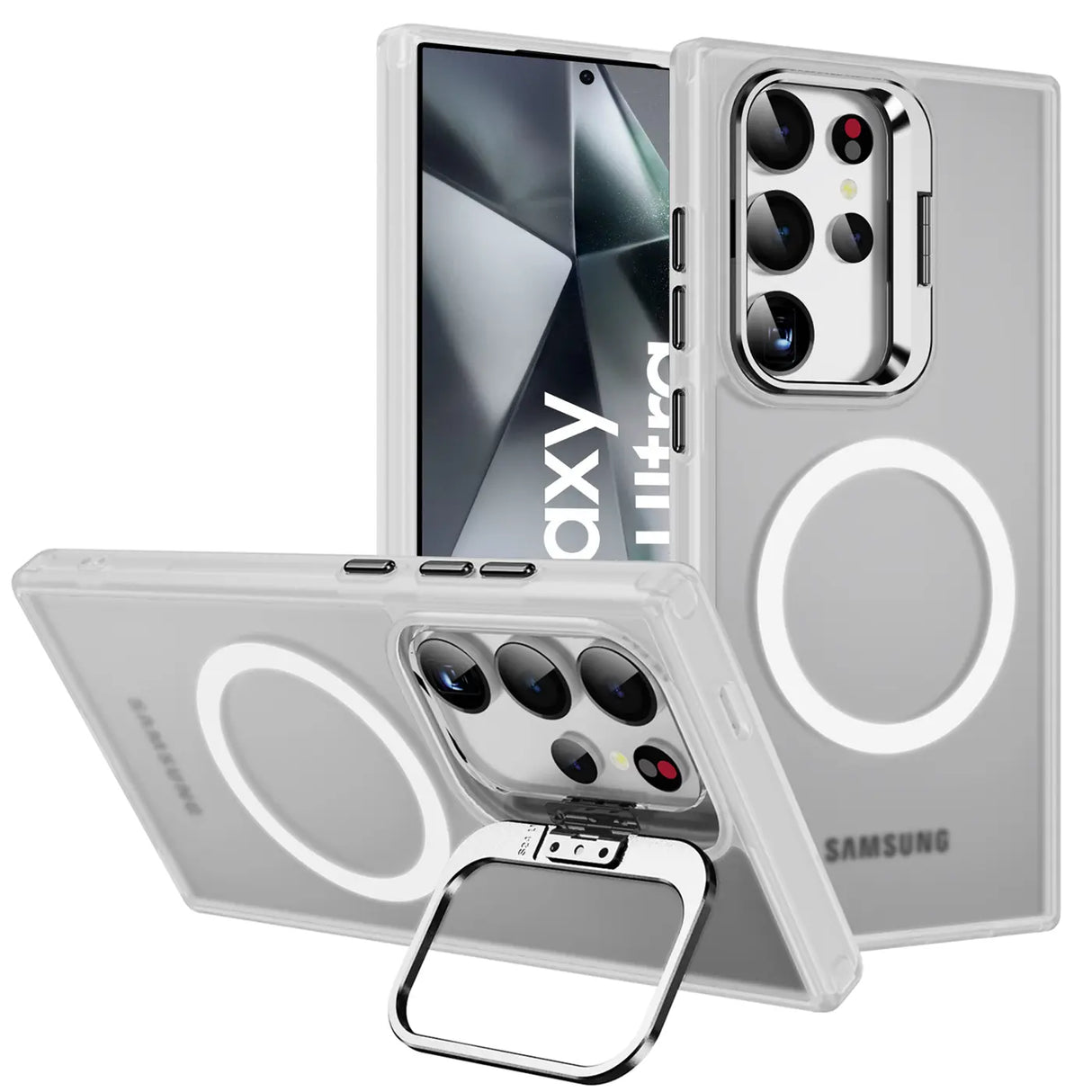 Funktionale und schützende MagSafe Hülle für Samsung Galaxy S24 Ultra in Transparent