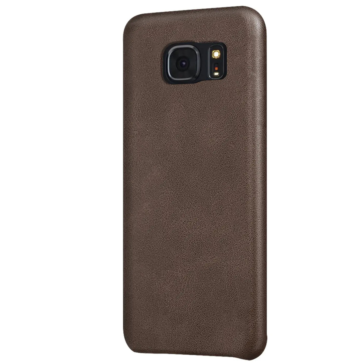 Hartschalen-Handyhülle mit Kunstleder-Außenseite in Schwarz, Braun oder Rot.