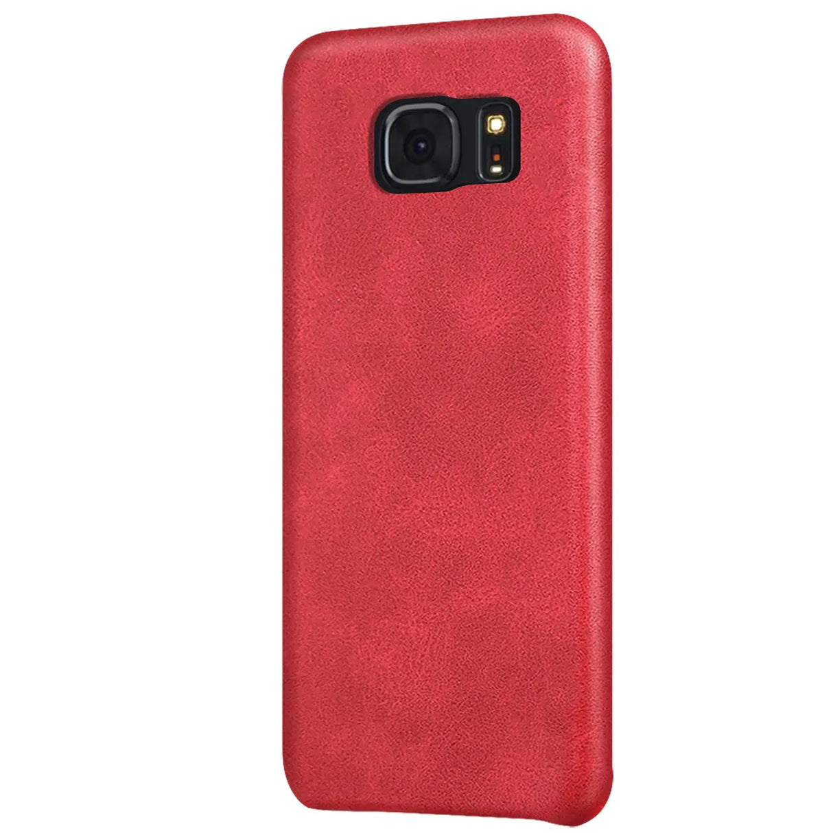 Hartschalen-Handyhülle mit Kunstleder-Außenseite in Schwarz, Braun oder Rot.