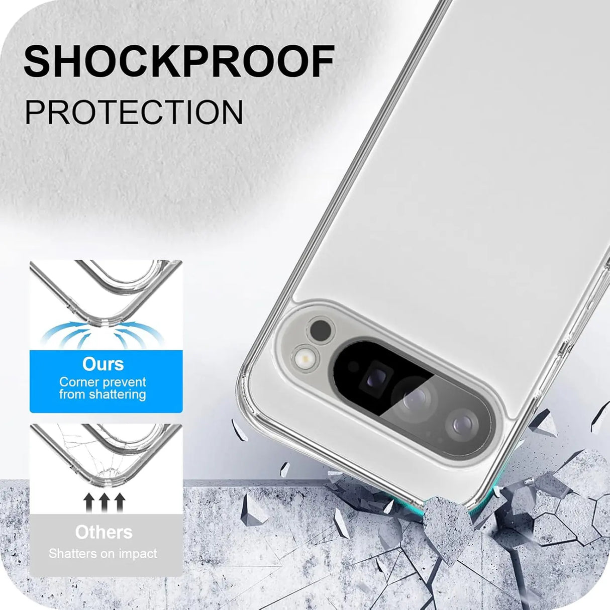 Durchsichtige Handyhülle für Google Pixel 10 Pro mit Anti-Vergilbung