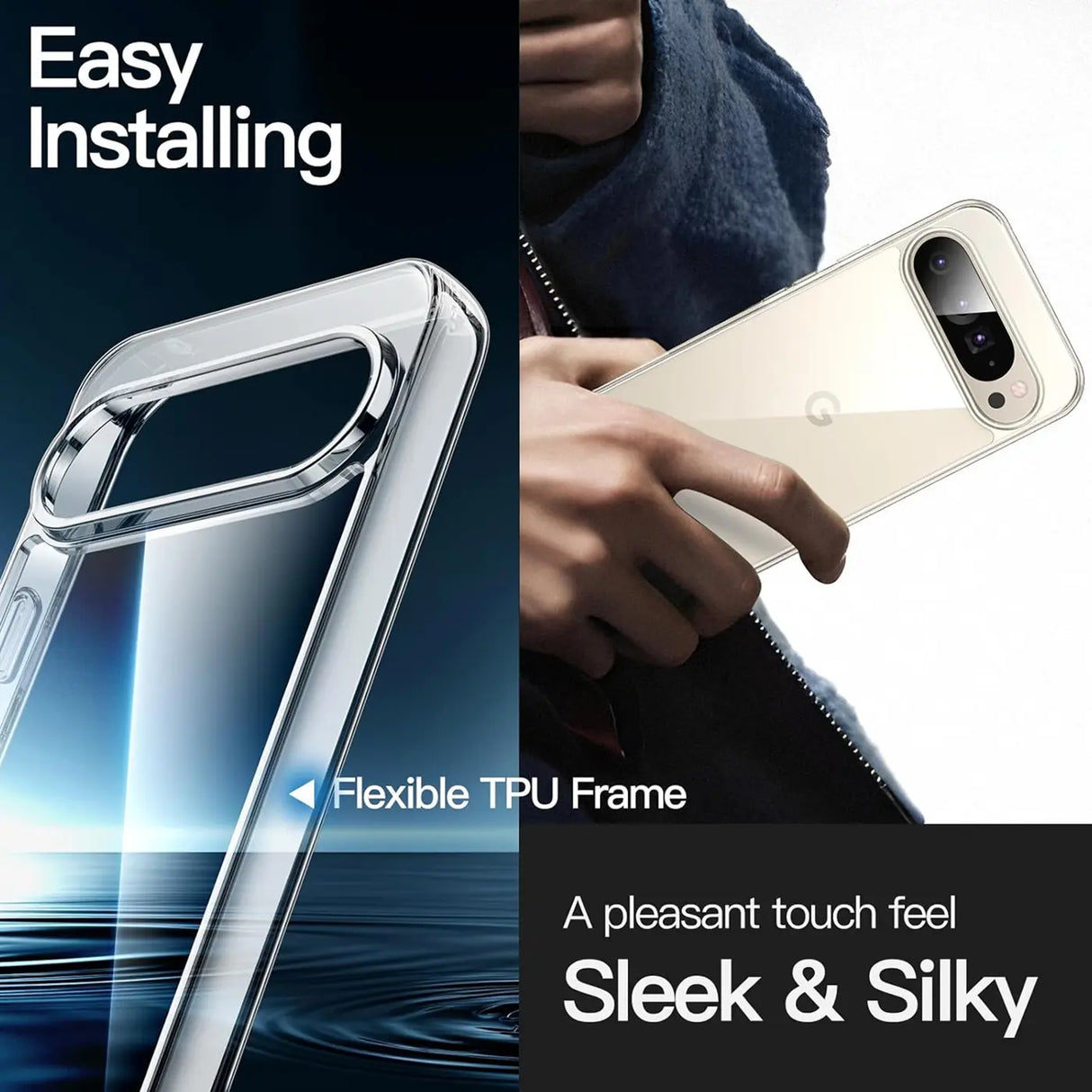 Durchsichtige Handyhülle für Google Pixel 9 Pro mit Anti-Vergilbung