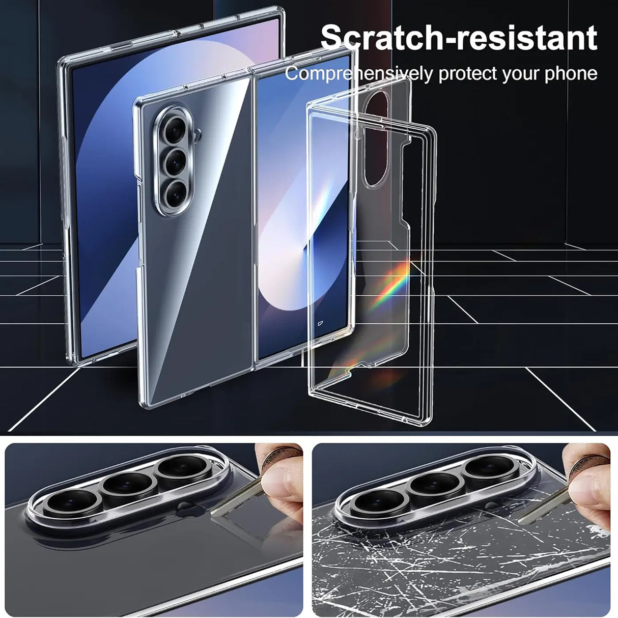 Durchsichtige Handyhülle für Samsung Galaxy Z FOLD 7 mit Anti-Vergilbung