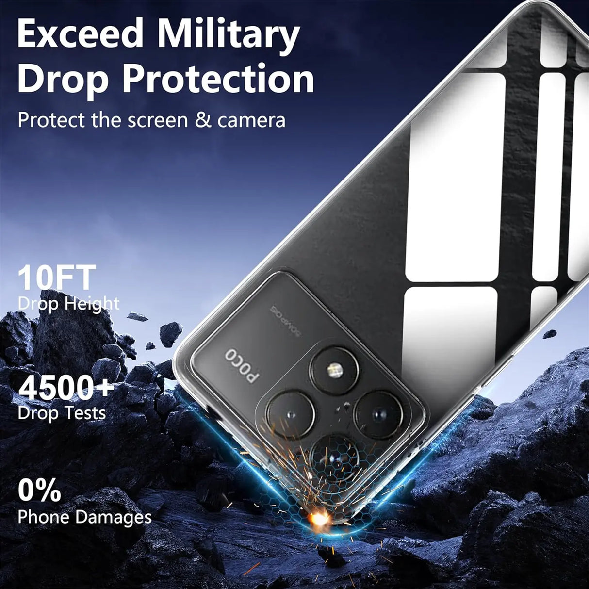 Durchsichtige Handyhülle für Xiaomi Poco F6 Pro mit Anti-Vergilbung